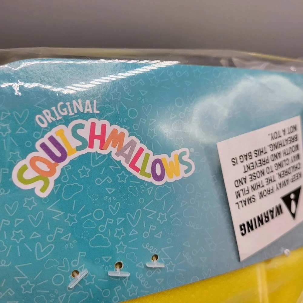 Squishmallows Baby Shark Yellow Plush Slippers Size 2/3 For Kids By Kellytoy